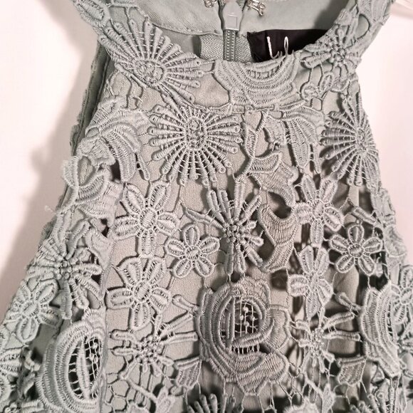 Lulus Love Poem Sage Green Lace Mini Dress Women’s Size M Wedding Party - Picture 6 of 7